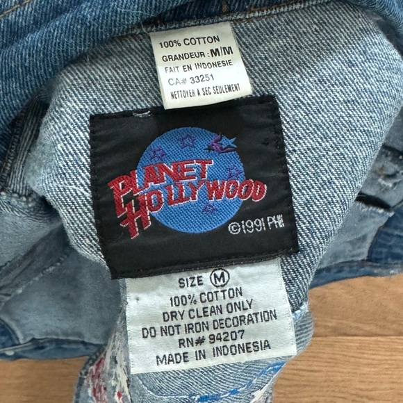 Planet Hollywood Vintage Embroidered Kids Denim Jacket - Youth Size M - Denim - Picture 5 of 8